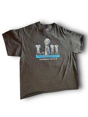 Super Bowl LII Majestic Graphic Tee Mens XL Gray Cotton Crewneck